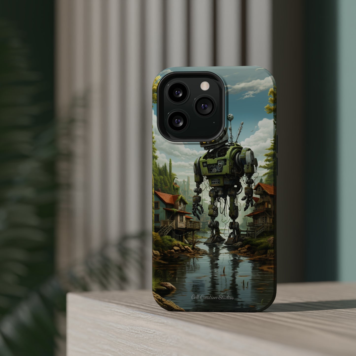 Introducing the "Robo-Rescue" Cell Phone Case – Witness a Heartwarming Scene of Robot Seeking Assistance -MagSafe Tough Cases