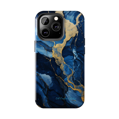 "Azure Elegance Marble" -Tough iPhone Cases