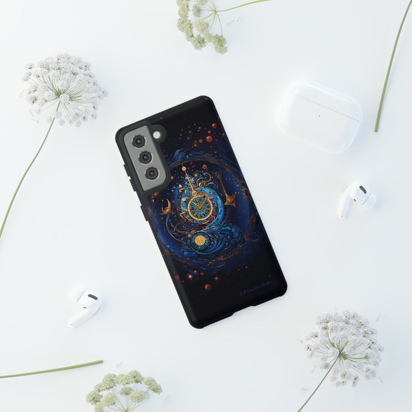 "Cosmic Clock Elegance" -Tough Samsung Phone Cases