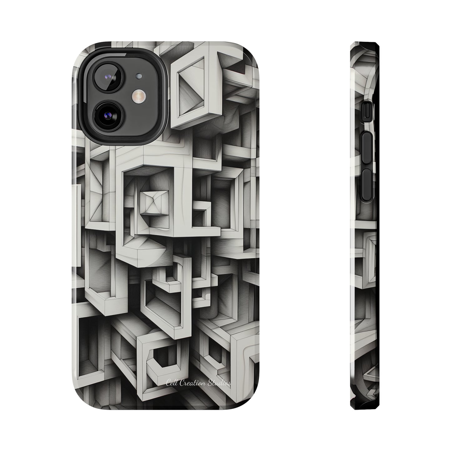 The "Geometric Right Angles" Cell Phone Case -Experience Sleek Simplicity-Tough Phone Cases