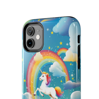 Introducing the "Rainbow Soar" Cell Phone Case – Embark on a Whimsical Journey with a Flying Unicorn -Tough Phone Cases