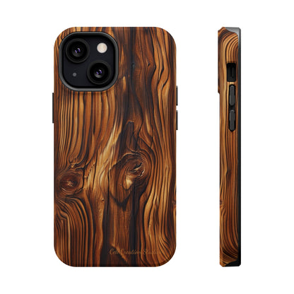 "Wood Grain Elegance" -MagSafe Tough iPhone Cases