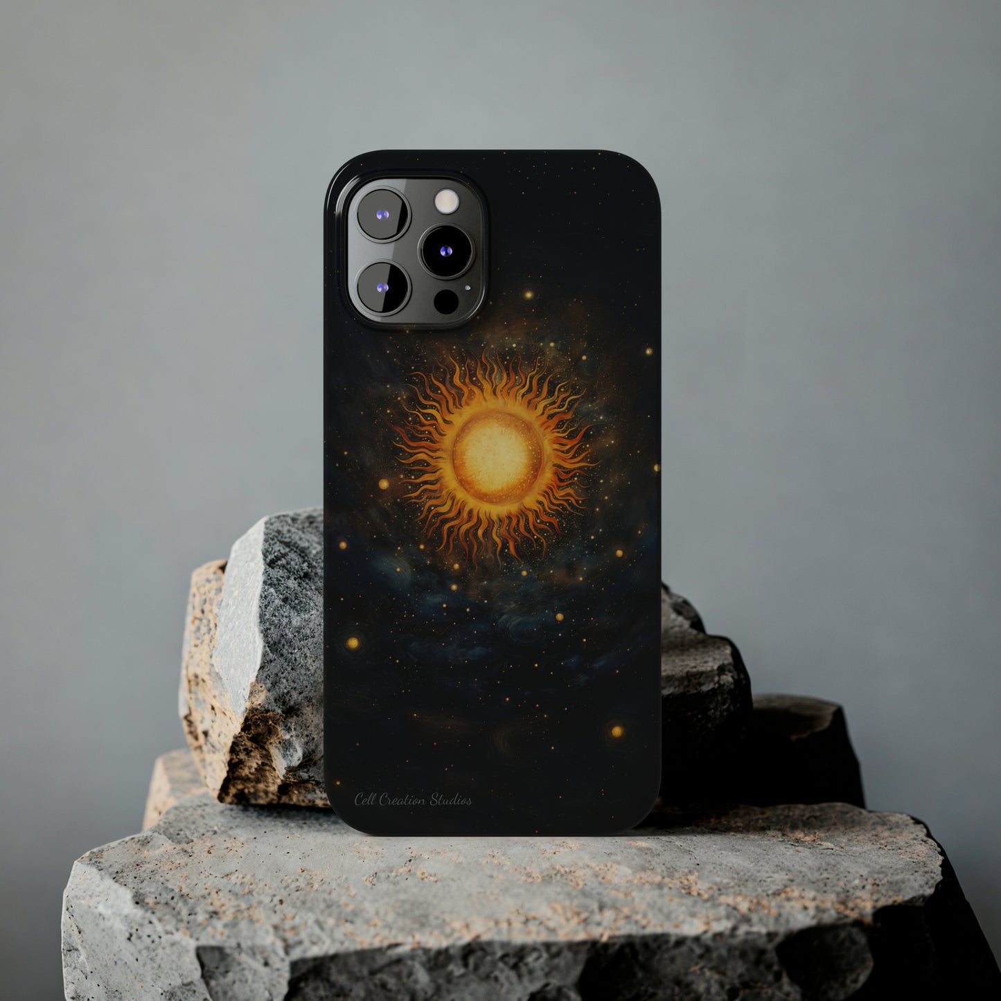 Introducing the "Celestial Sun and Stars" Cell Phone Case – Carry the Cosmos with You -Slim Phone Cases