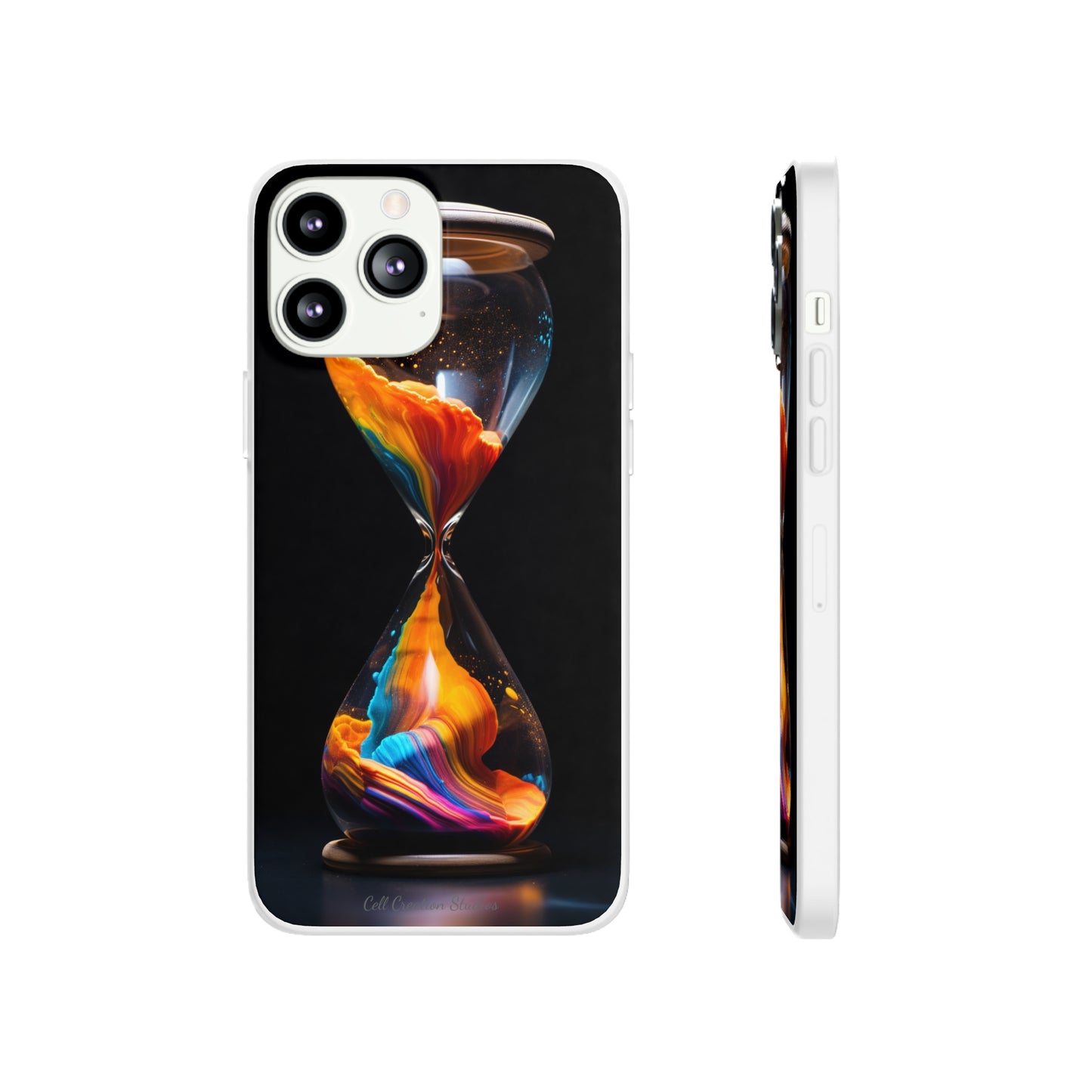 Introducing the "Vibrant Sands of Time" Cell Phone Case – Embrace the Beauty of Colorful Hourglass Design -Flexi Cases