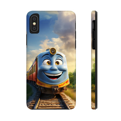 The "Smiling Blue Train" Phone Case -Tough Phone Cases