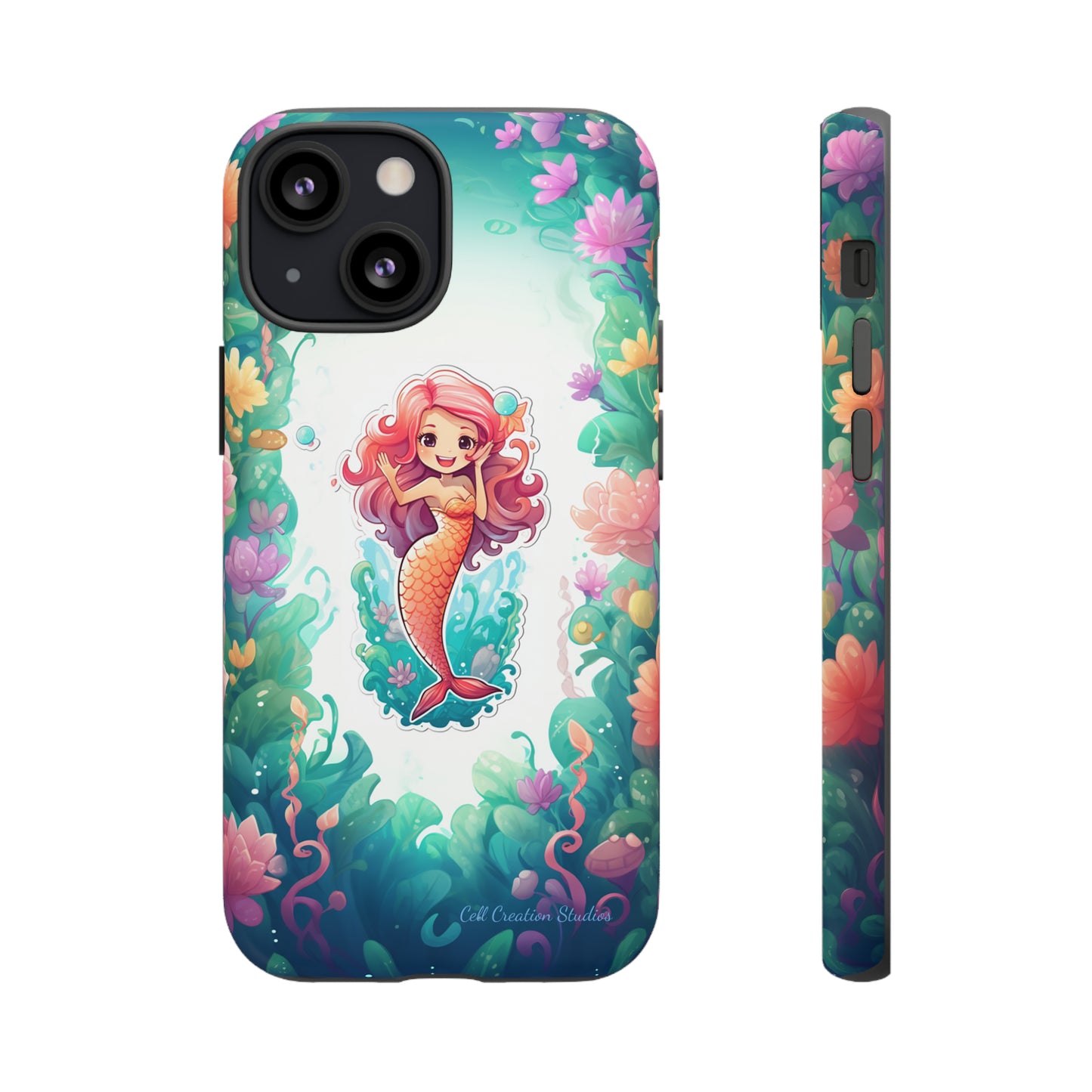 "Pink Seaflower Mermaid" -Tough iPhone Cases