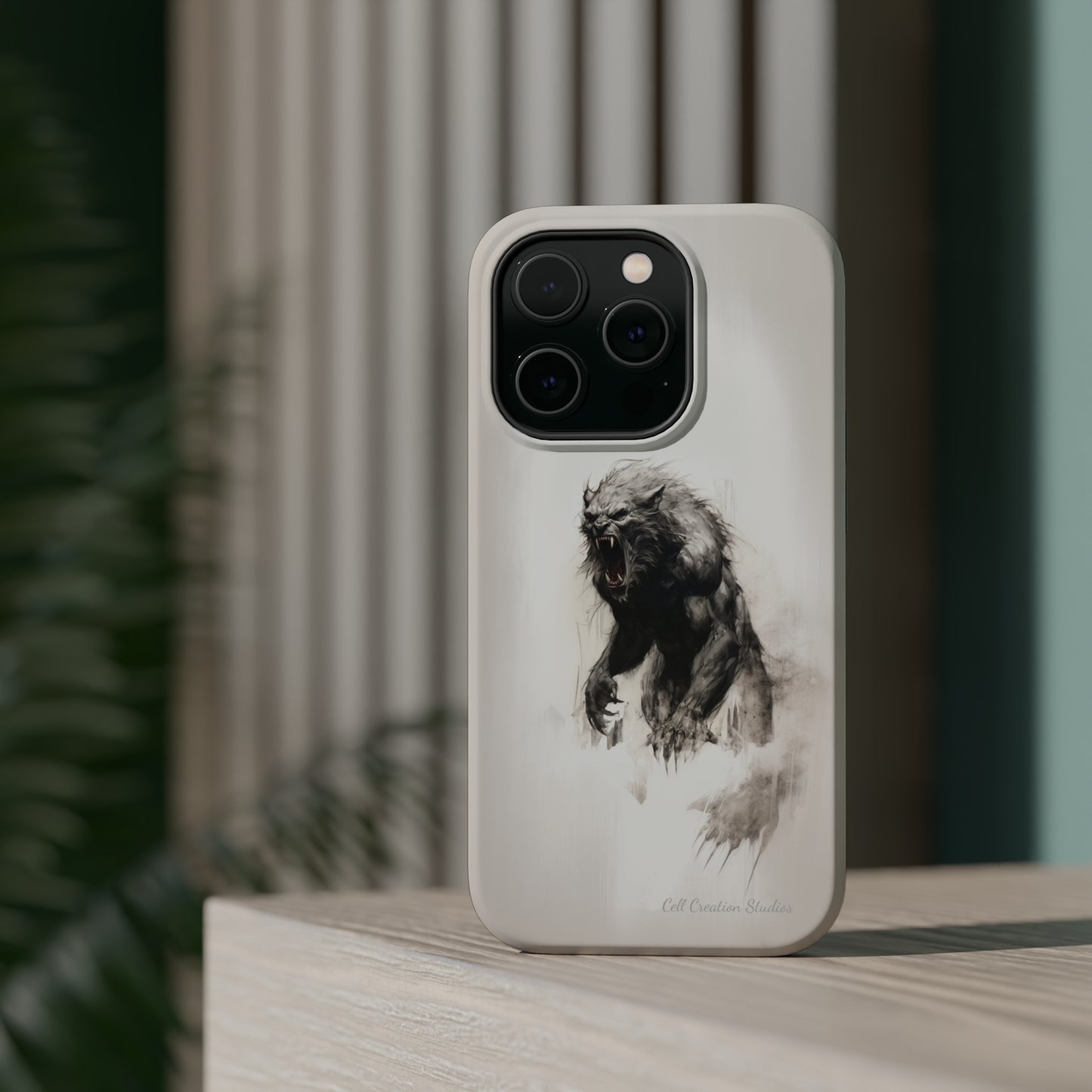 "Moonlit Shadow" Werewolf Sketch Cell Phone Case -MagSafe Tough Cases