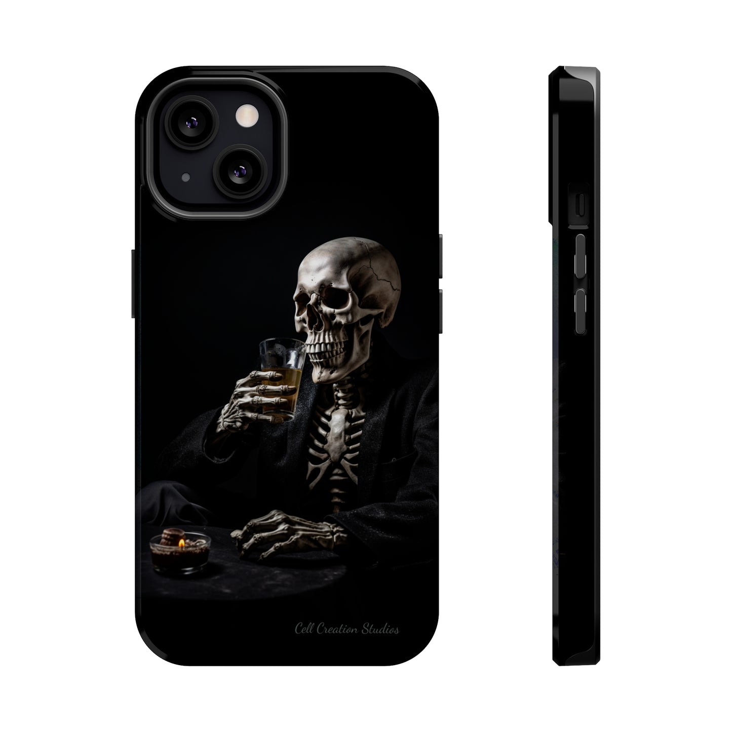 "Embrace the Dark Side with Our Skeleton Drinking Phone Case" -MagSafe Tough Cases