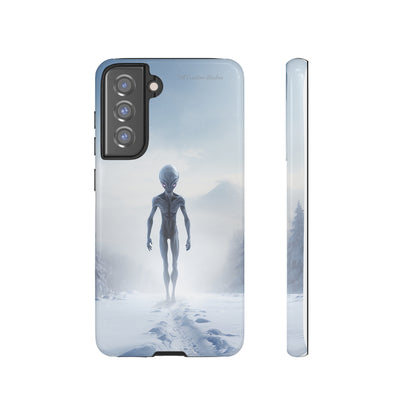 Introducing the "Frosty Extraterrestrial" Cell Phone Case – Embrace Alien Intrigue Amidst the Snowscape -Tough Cases