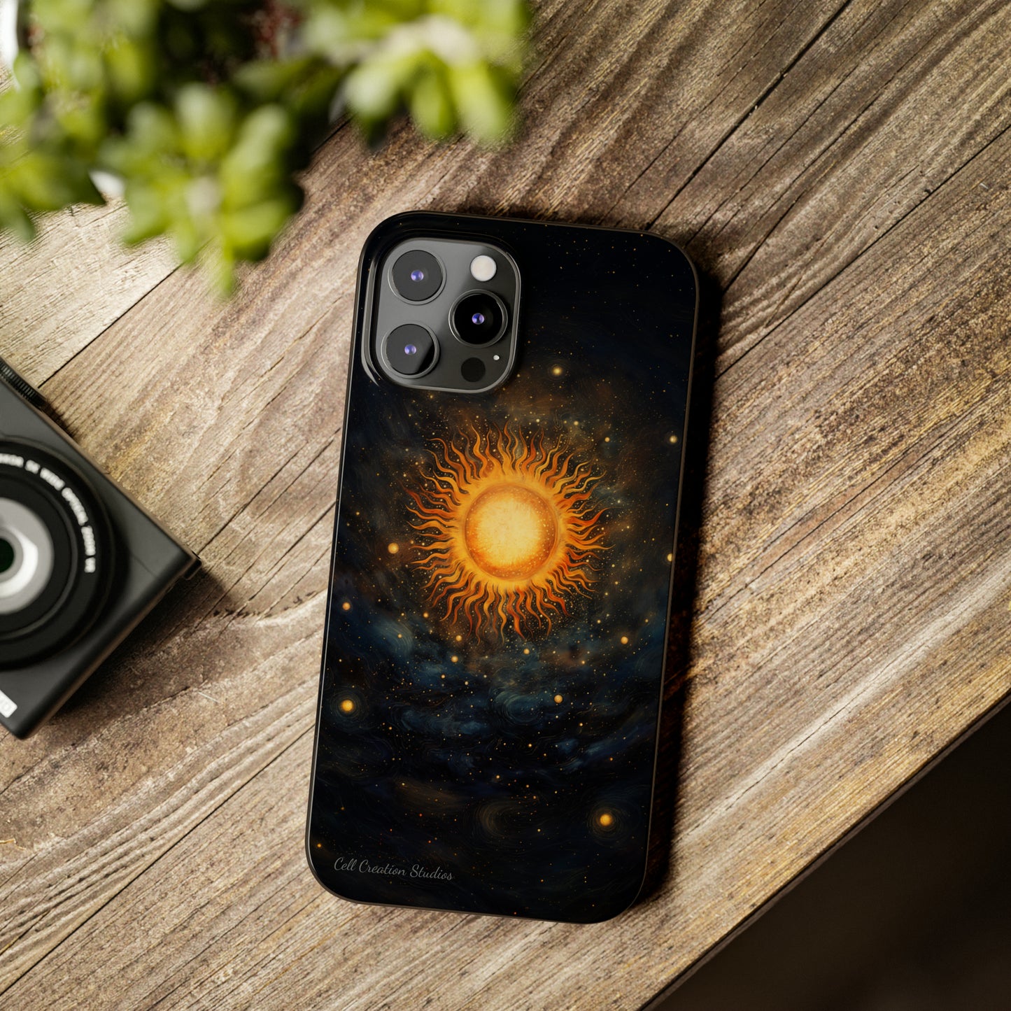 Introducing the "Celestial Sun and Stars" Cell Phone Case – Carry the Cosmos with You -Slim Phone Cases