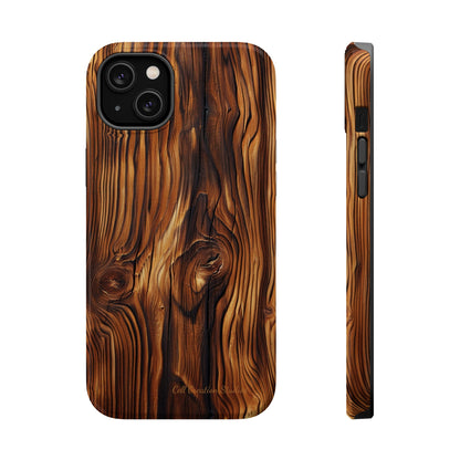 "Wood Grain Elegance" -MagSafe Tough iPhone Cases