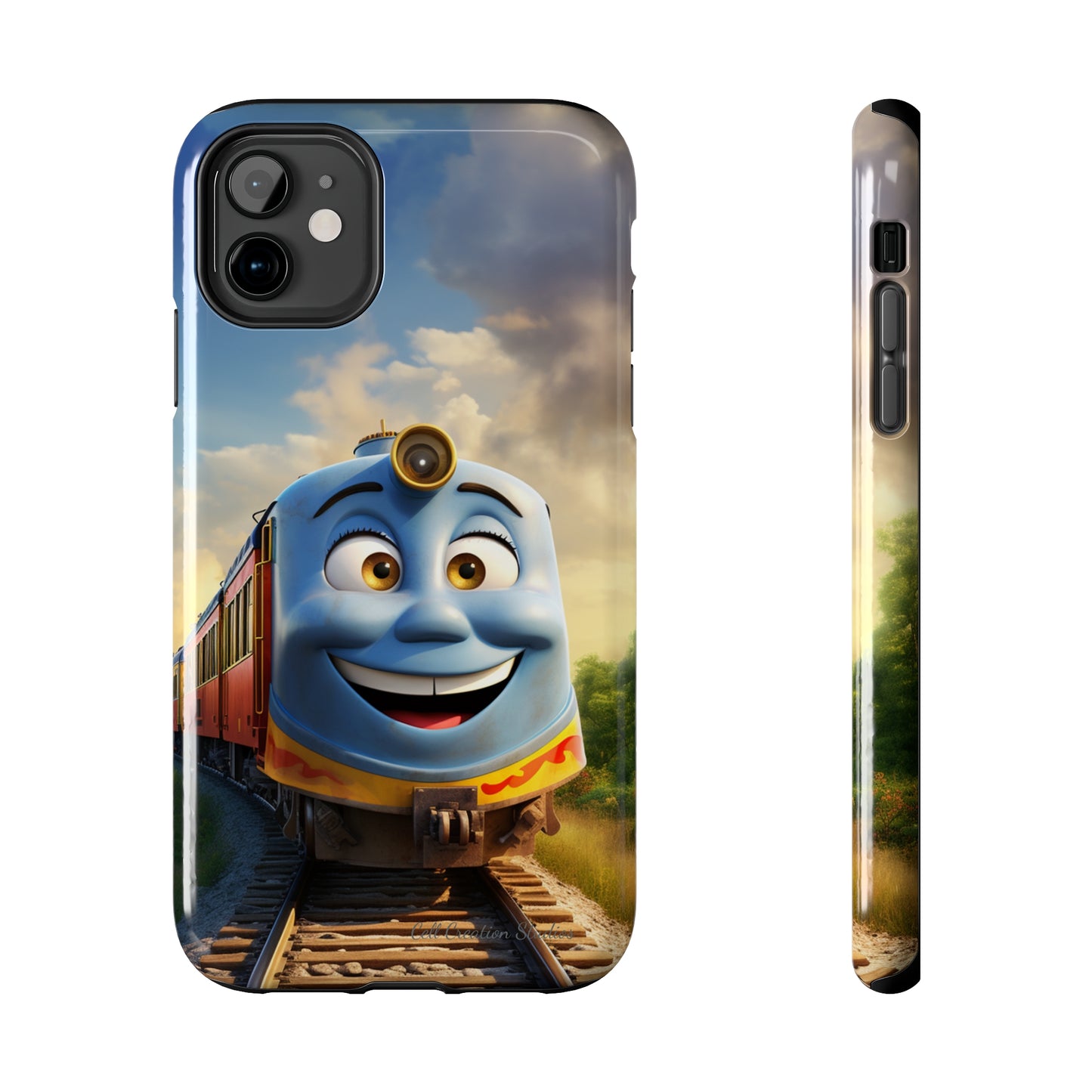 The "Smiling Blue Train" Phone Case -Tough Phone Cases