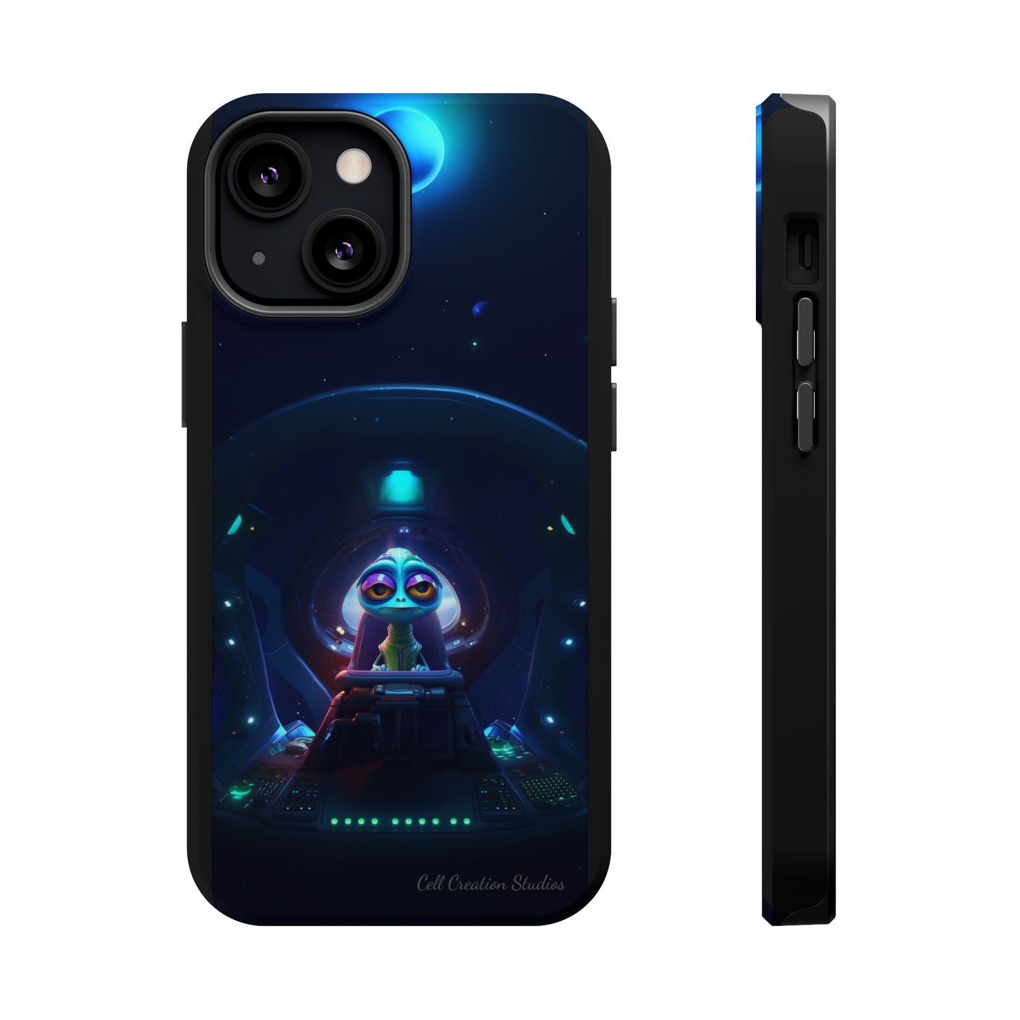 The "Cosmic Cruising Bored Alien" Phone Case -MagSafe Tough Cases