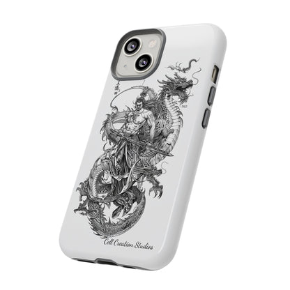 "Samurai and Dragon Sketch" -Tough iPhone Cases