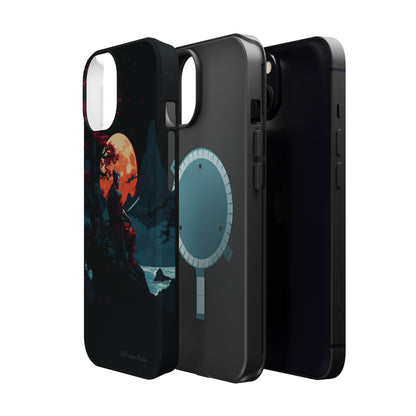 Introducing the "Moonlit Samurai Serenity" Cell Phone Case – Embrace Elegance and Strength -MagSafe Tough Cases