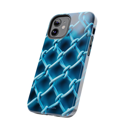 Introducing the "Elegant Chainlink" Cell Phone Case – Embrace Contemporary Style with Blue Chain Link Design -Tough Phone Cases