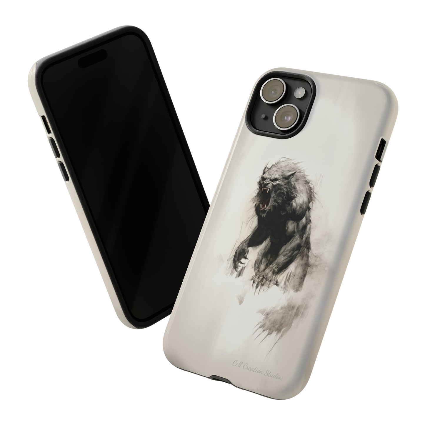 "Moonlit Shadow" Werewolf Sketch Cell Phone Case -Tough Cases