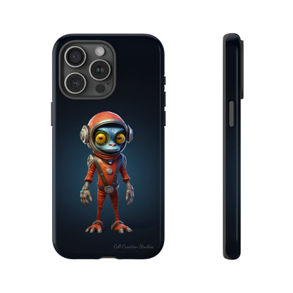 The "AstroGuard" Animated Blue Alien Astronaut Phone Case -Tough Cases