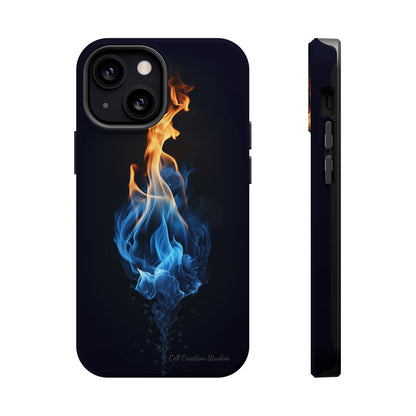 "Elegant Blue and Orange Flame" Phone Case: Ignite Your Style -MagSafe Tough Cases