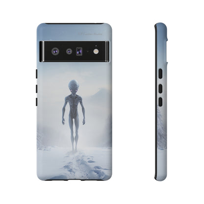 Introducing the "Frosty Extraterrestrial" Cell Phone Case – Embrace Alien Intrigue Amidst the Snowscape -Tough Cases