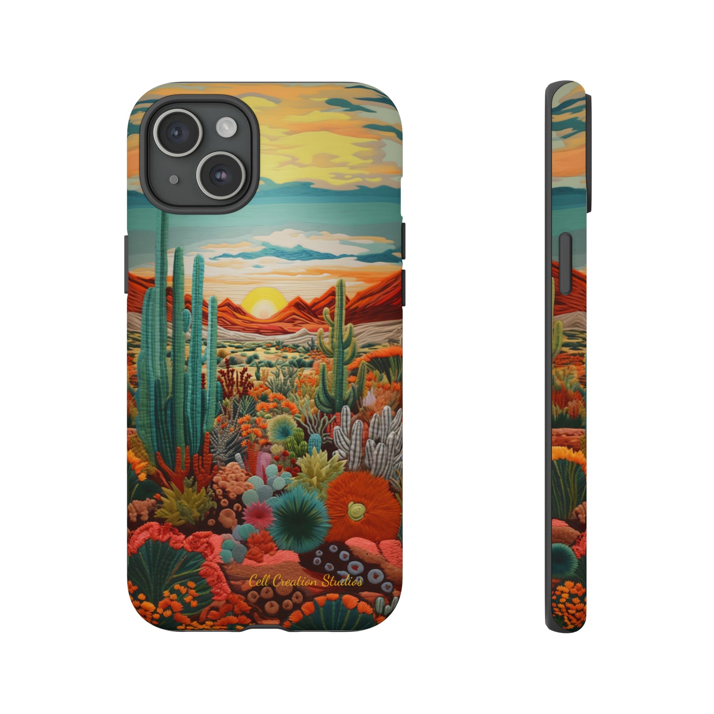 "Desert Bloom Embroidery" -Tough iPhone Cases