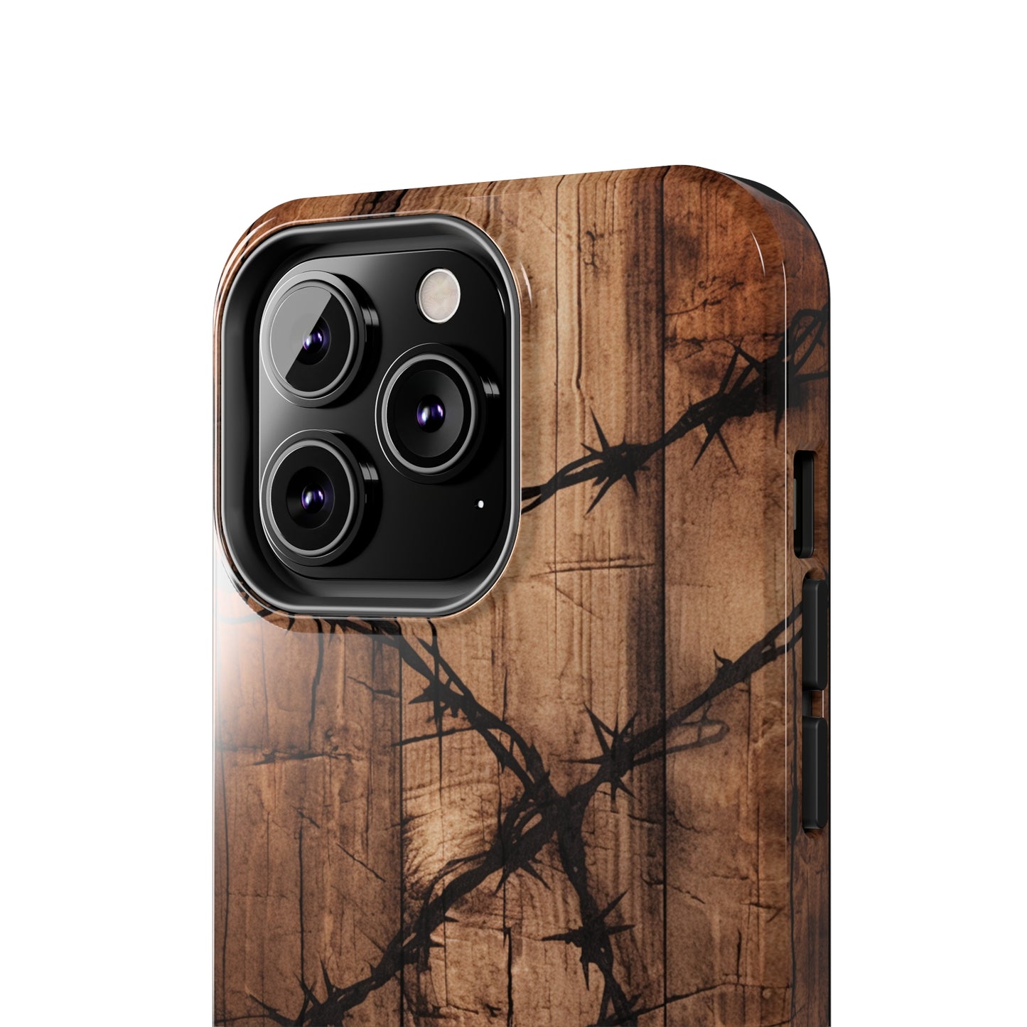 "Elegant Barb Wire on Wood" Embrace Rustic Style -Tough Phone Cases