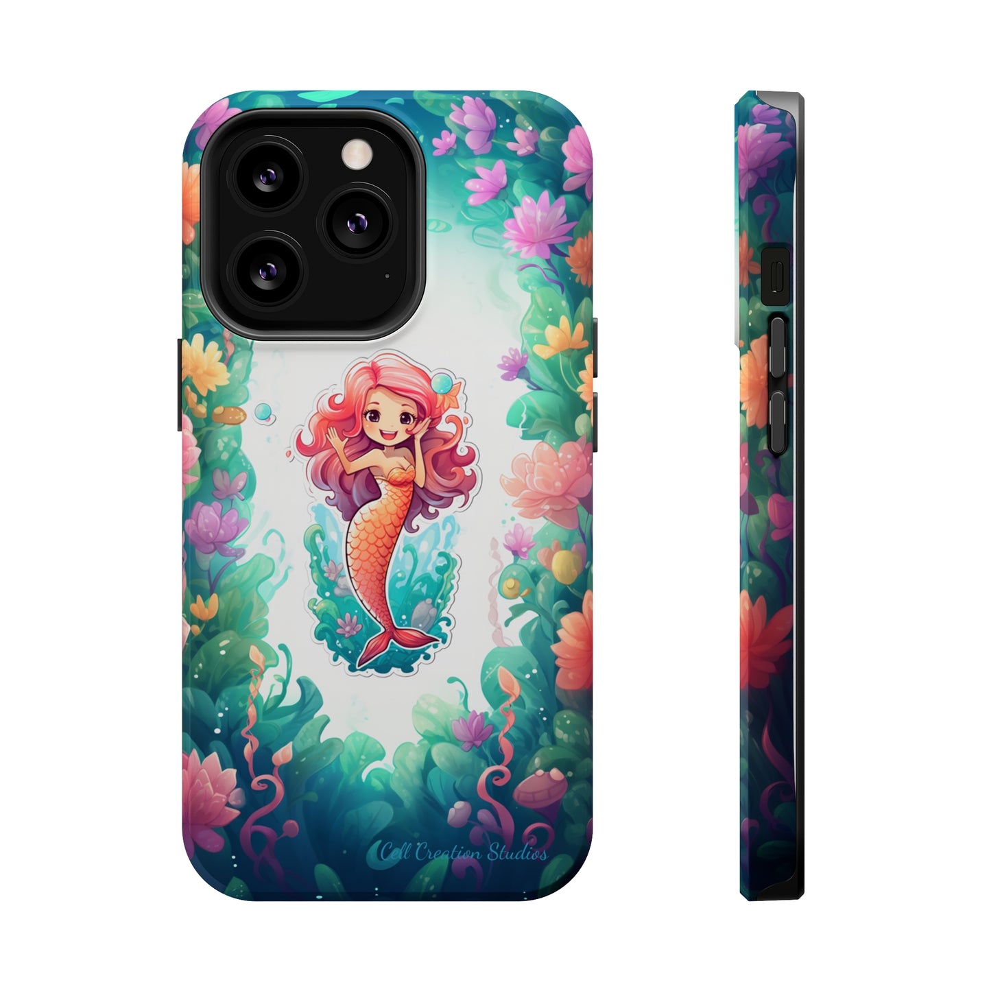 "Pink Seaflower Mermaid" -MagSafe Tough iPhone Cases