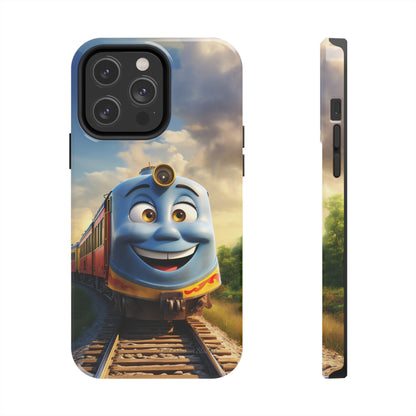 The "Smiling Blue Train" Phone Case -Tough Phone Cases