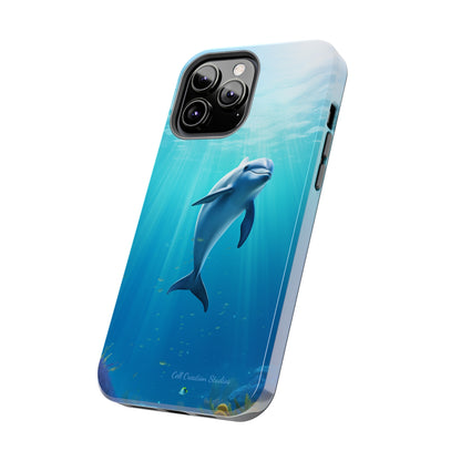 Introducing the "Dolphin Serenity" Cell Phone Case – Dive into Tranquility with a Graceful Dolphin -Tough Phone Cases