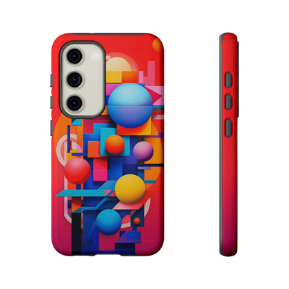 The "Geometric Red Background" Cell Phone Case- Upgrade Your Phone's Aesthetics -Tough Cases