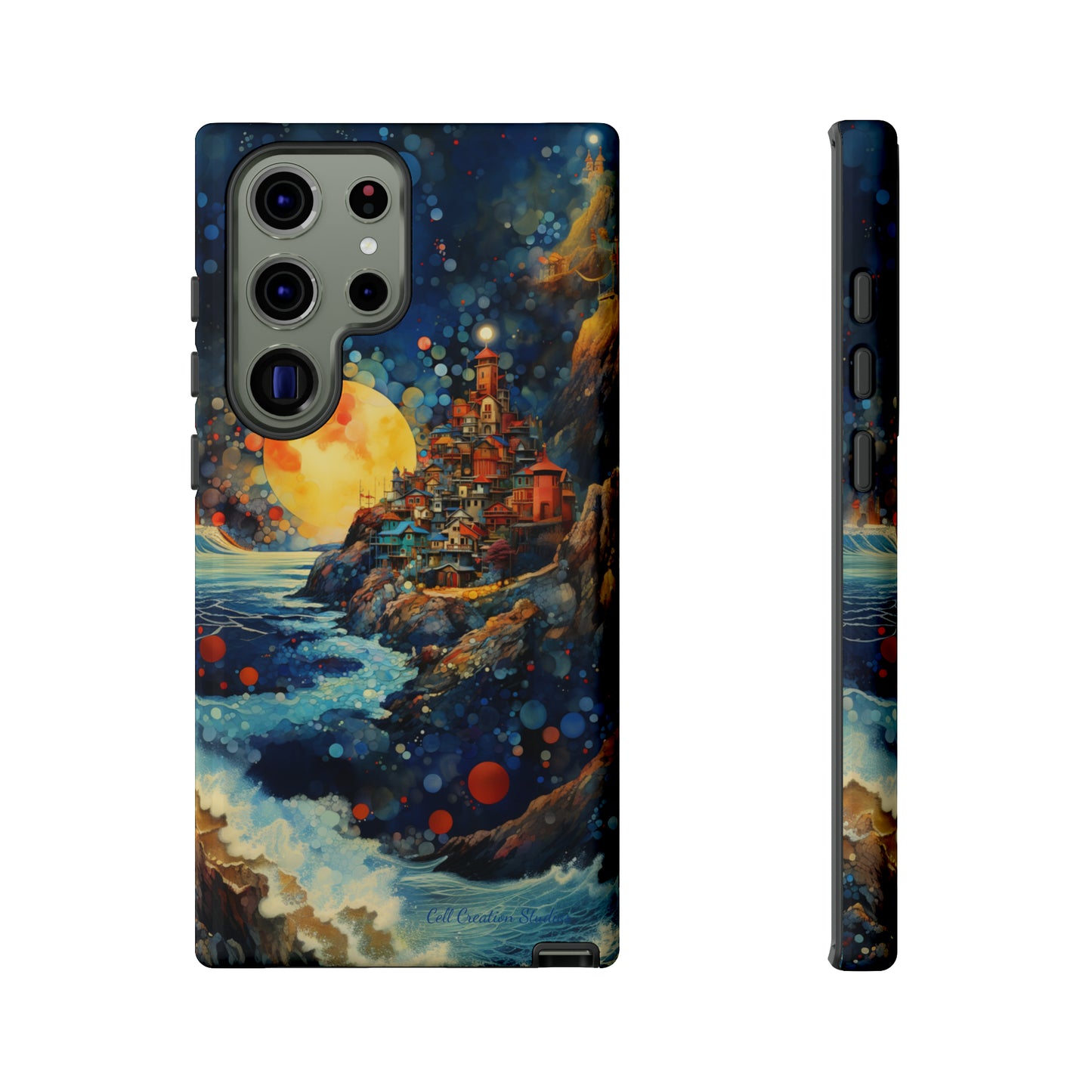 "Moonlit Coastal Vista" -Tough Samsung Phone Cases