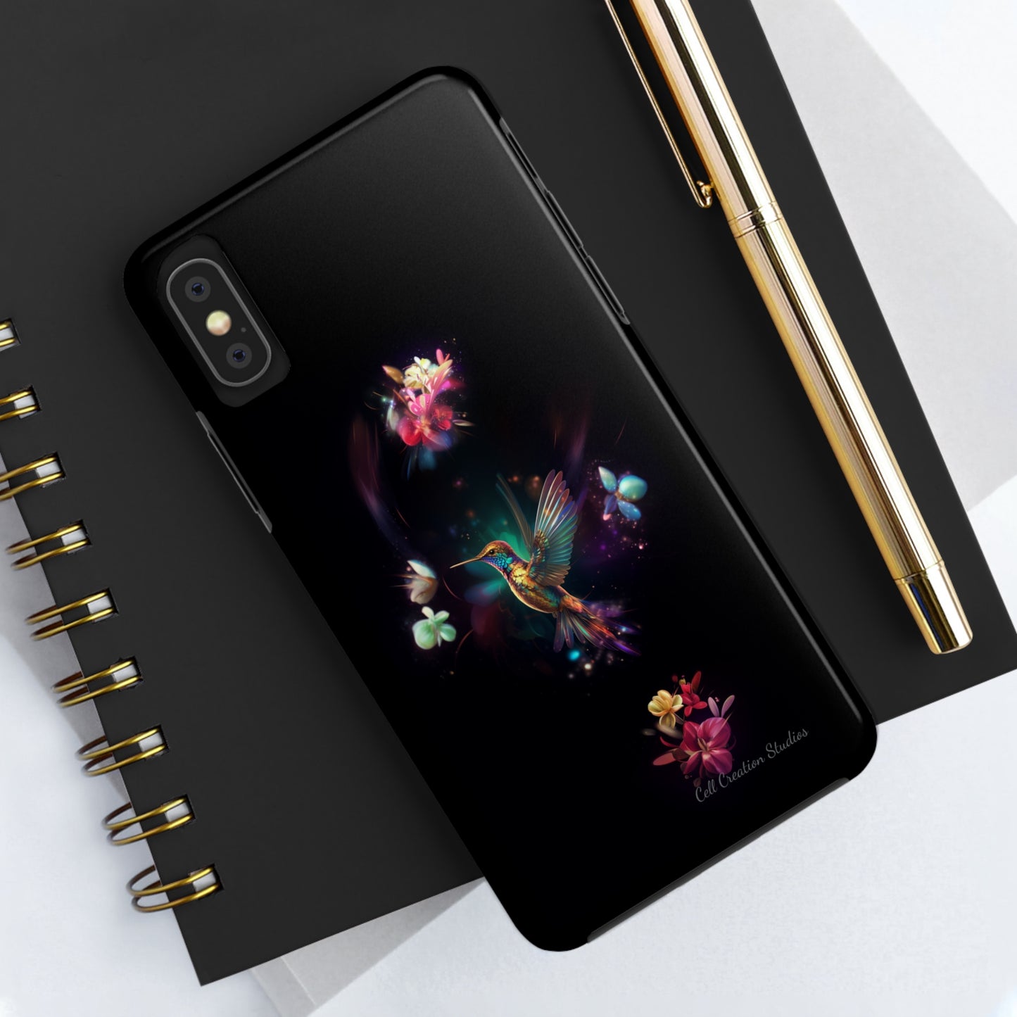 Introducing the "Floral Harmony Hummingbird" Cell Phone Case – Where Elegance Meets Nature -Tough Phone Cases