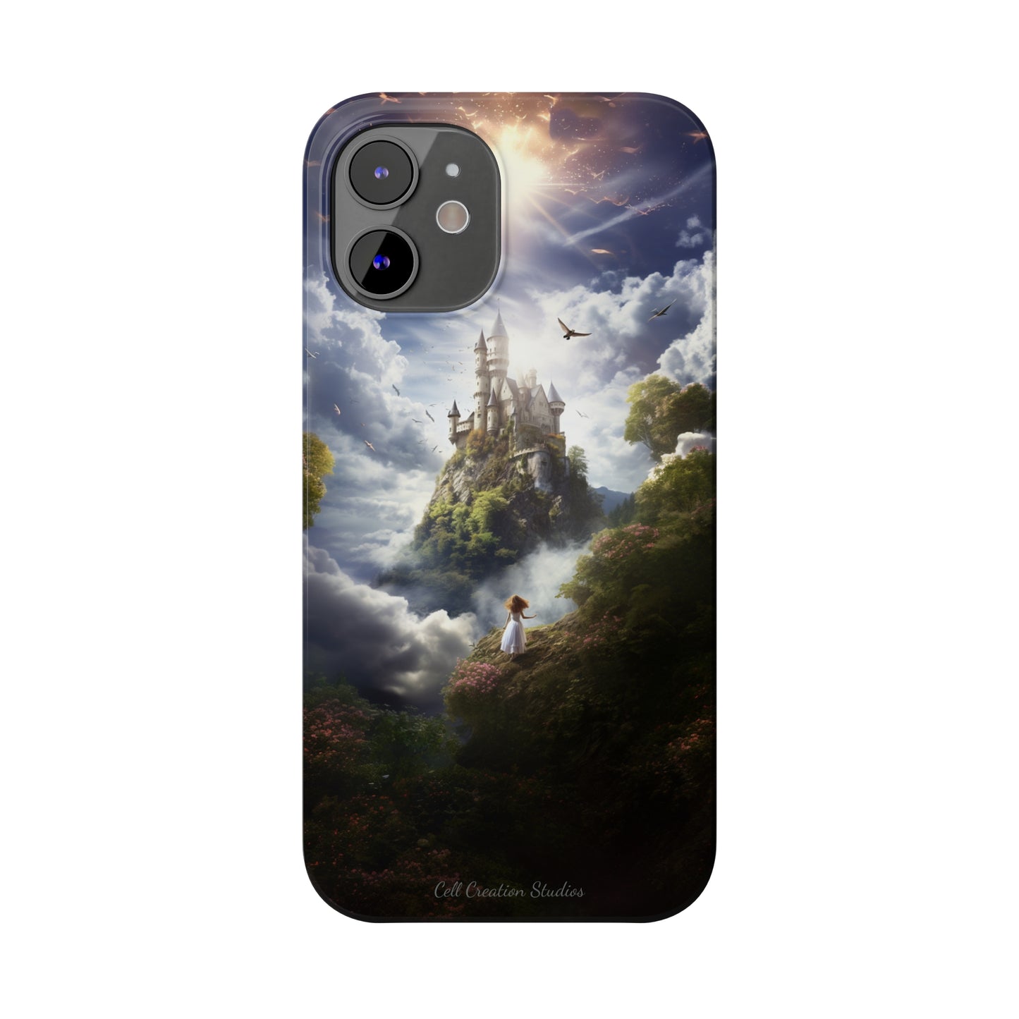 Introducing the "Enchanted Discovery" Cell Phone Case – Embark on a Journey of Magic with a Girl and a Magical Castle! -Slim Phone Cases