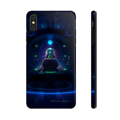 The "Galactic Buddy" Blue Alien Spaceship Phone Case -Tough Phone Cases