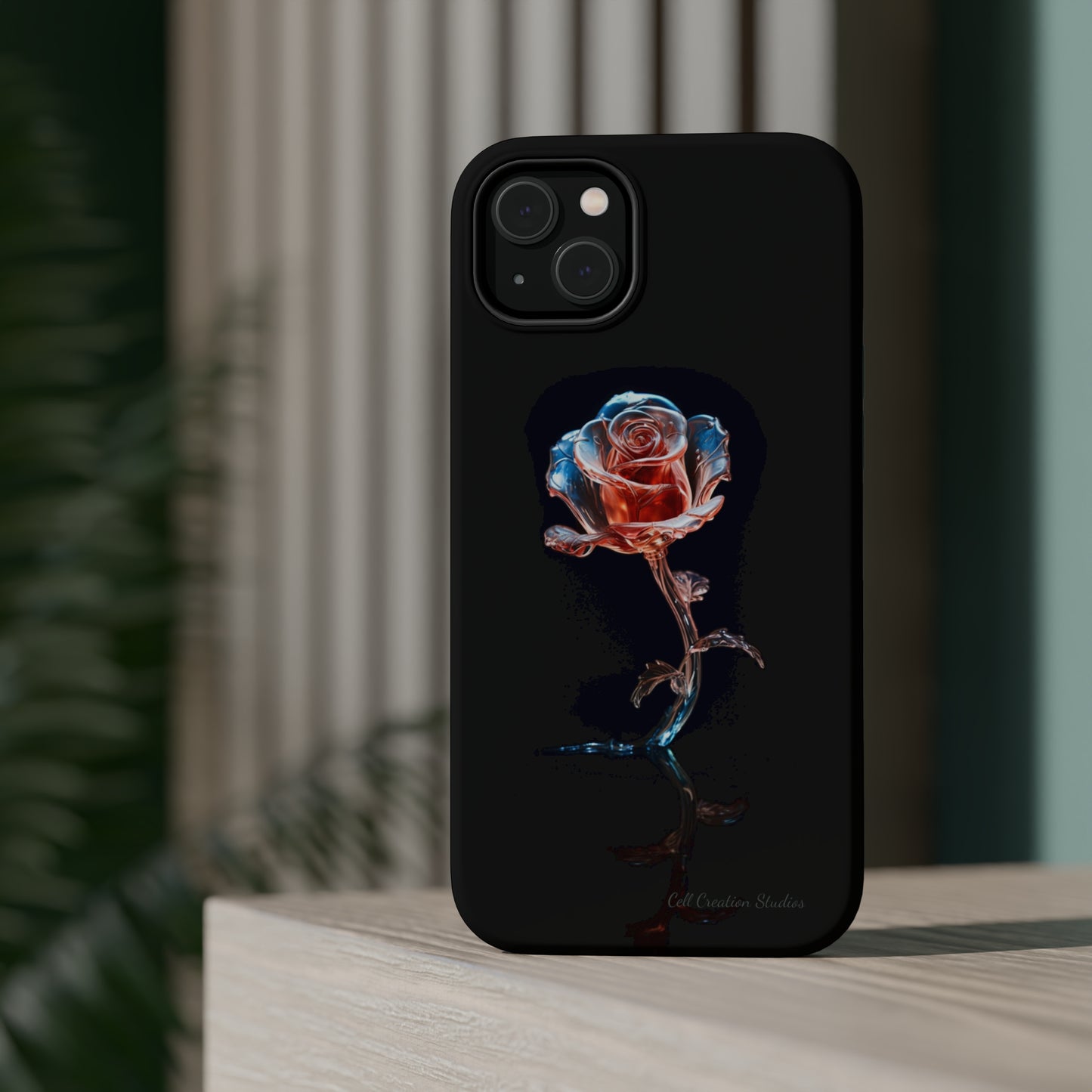 The "Glass Rose Elegance" Phone Case -MagSafe Tough Cases