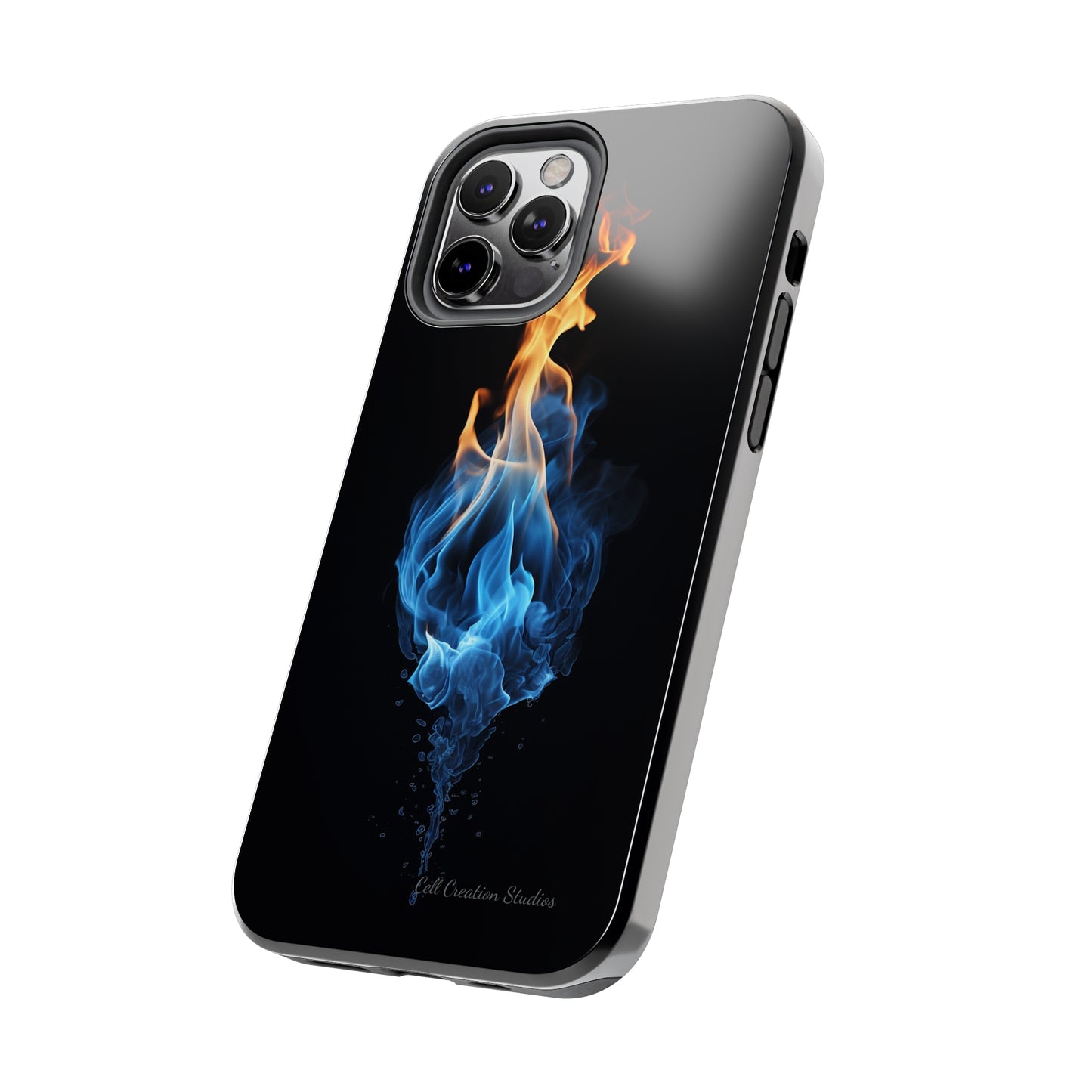 "Elegant Blue and Orange Flame" Phone Case: Ignite Your Style -Tough Phone Cases