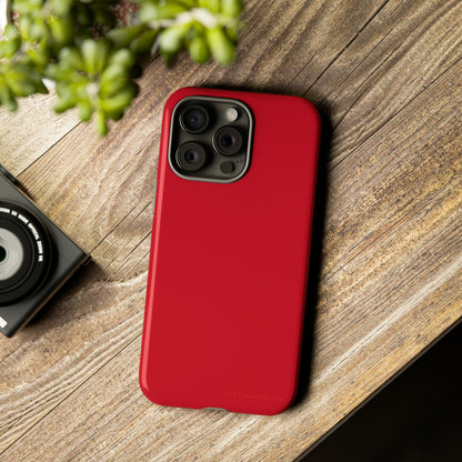 "Bold Crimson Shield" -Tough iPhone Cases