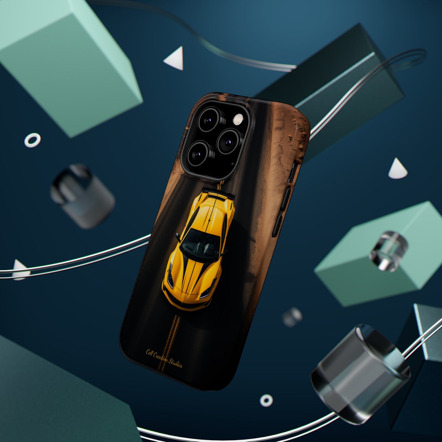 Introducing the "Desert Speedster" Cell Phone Case – Feel the Thrill of a Ferrari Racing through the Desert! -MagSafe Tough Cases