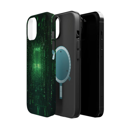 Introducing our "Digital Code Stream" Cell Phone Case – where style meets technology for your device's protection -MagSafe Tough Cases