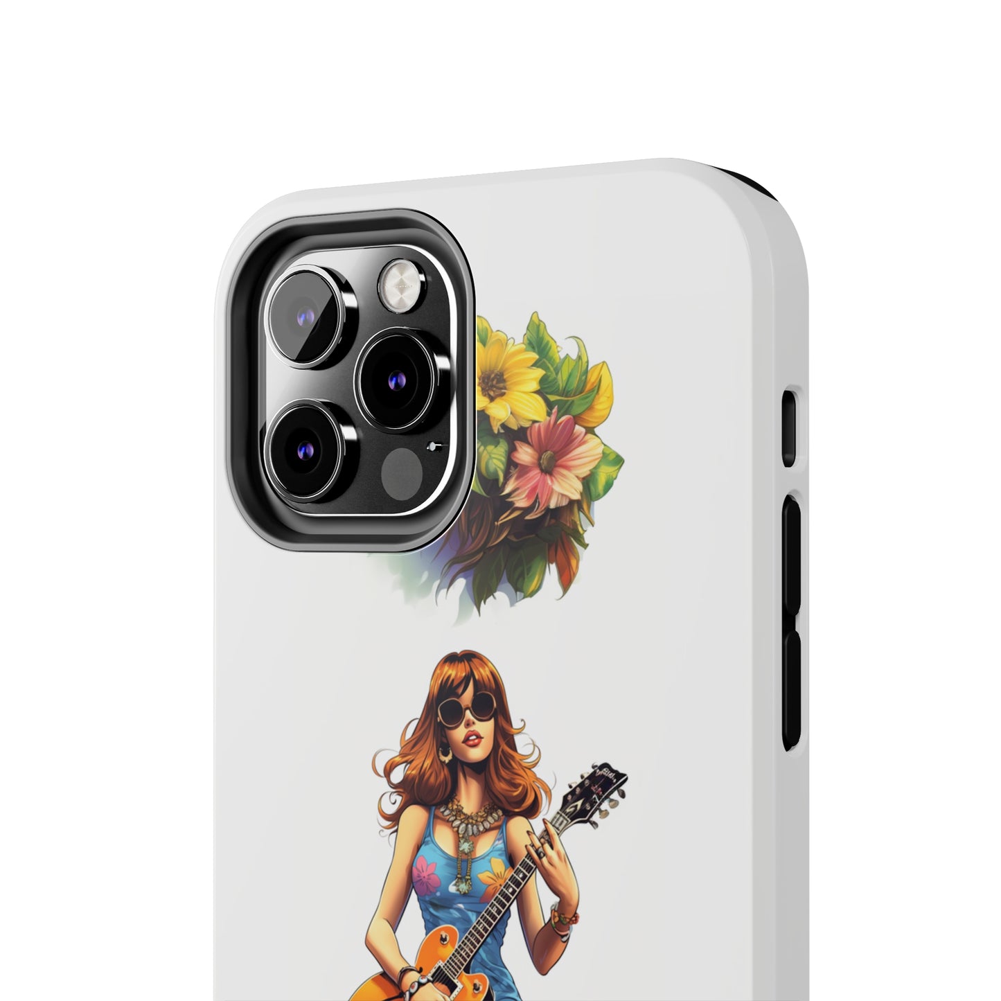 Introducing the "Hippie Chick Groove" Cell Phone Case – Retro Vibes and Musical Delight -Tough Phone Cases