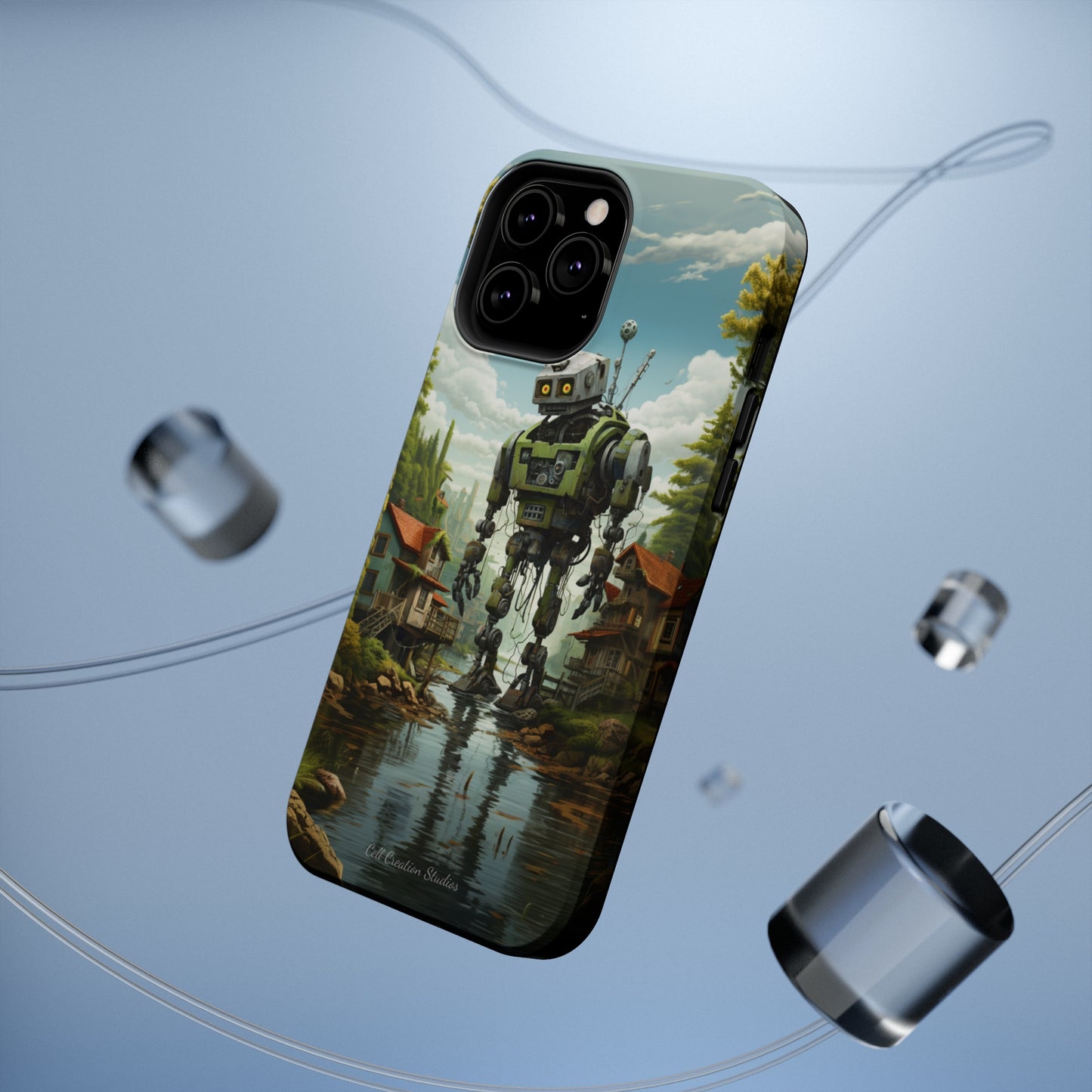 Introducing the "Robo-Rescue" Cell Phone Case – Witness a Heartwarming Scene of Robot Seeking Assistance -MagSafe Tough Cases