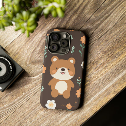 "Floral Bear Elegance" -Tough Phone Cases