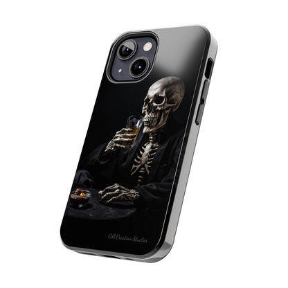 "Embrace the Dark Side with Our Skeleton Drinking Phone Case" -Tough Phone Cases