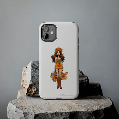 Introducing the "Groovy Hippie Chick" Cell Phone Case – Peace, Love, and Retro Style -Tough Phone Cases