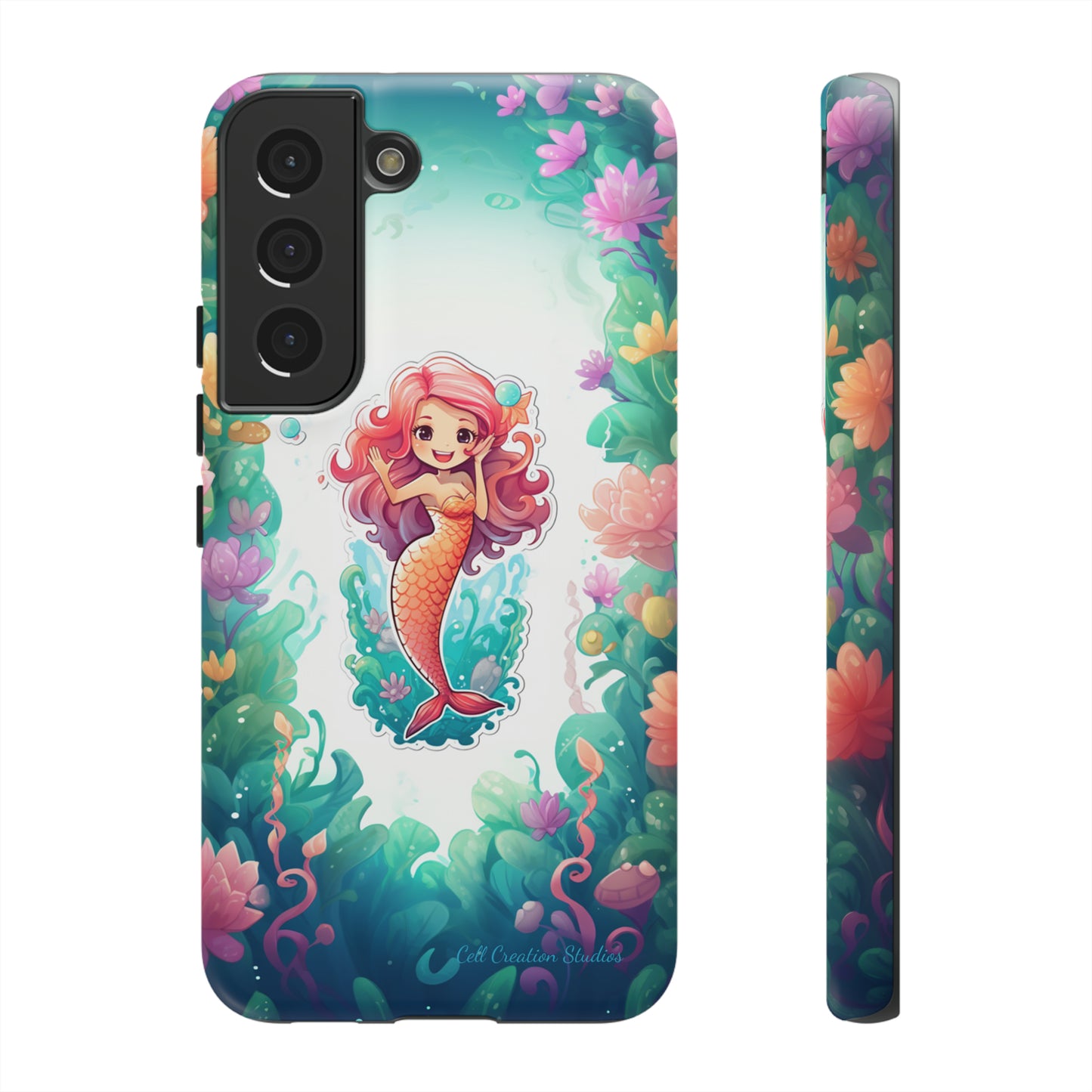 "Pink Seaflower Mermaid" -Tough Samsung Phone Cases