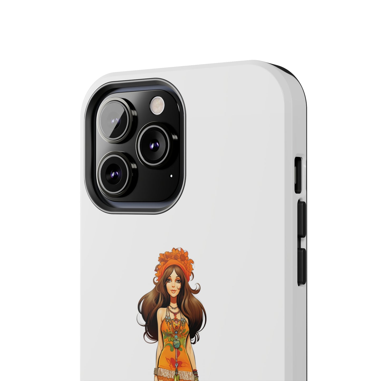 Introducing the "Groovy Hippie Chick" Cell Phone Case – Peace, Love, and Retro Style -Tough Phone Cases