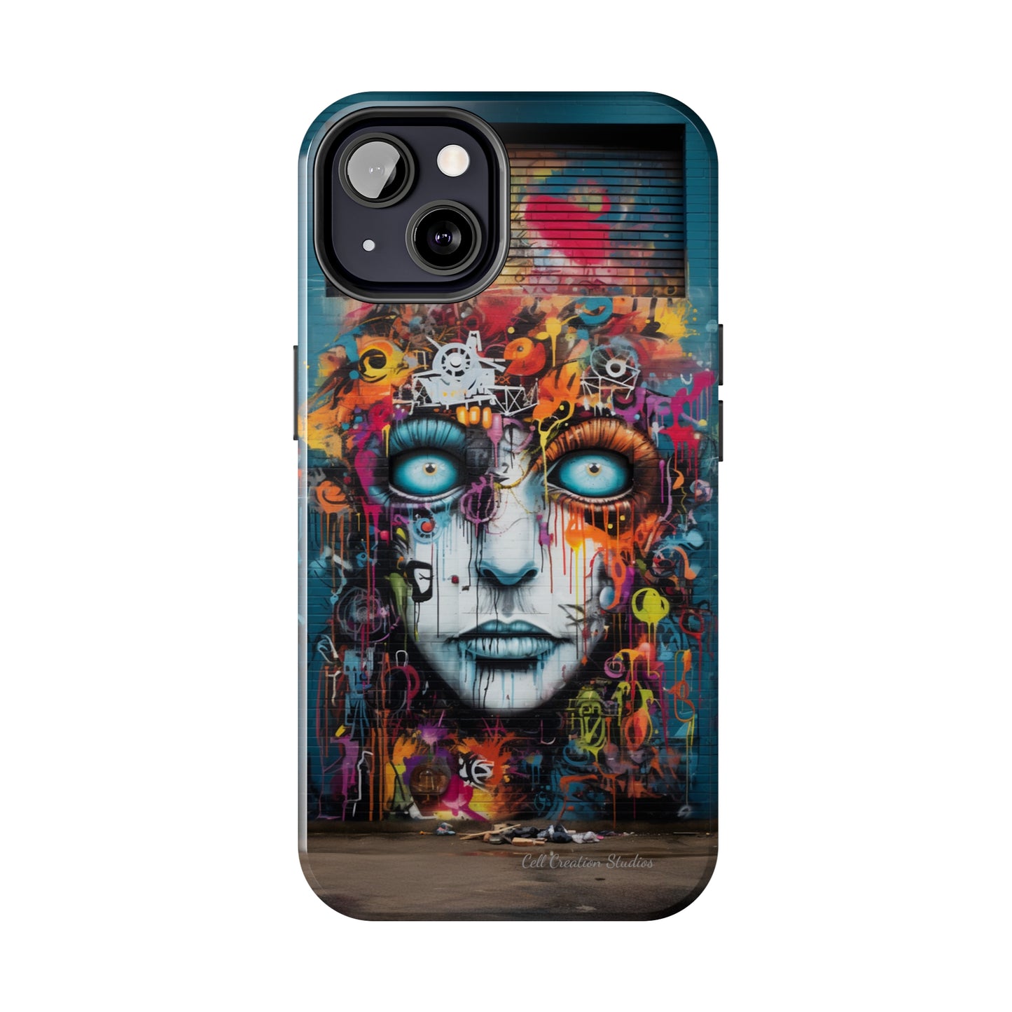 Elevate Your Style with our "Graffiti Face Concrete Wall" Phone Case -Tough Phone Cases