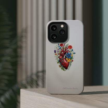 "Floral Heart Harmony" -MagSafe Tough iPhone Cases