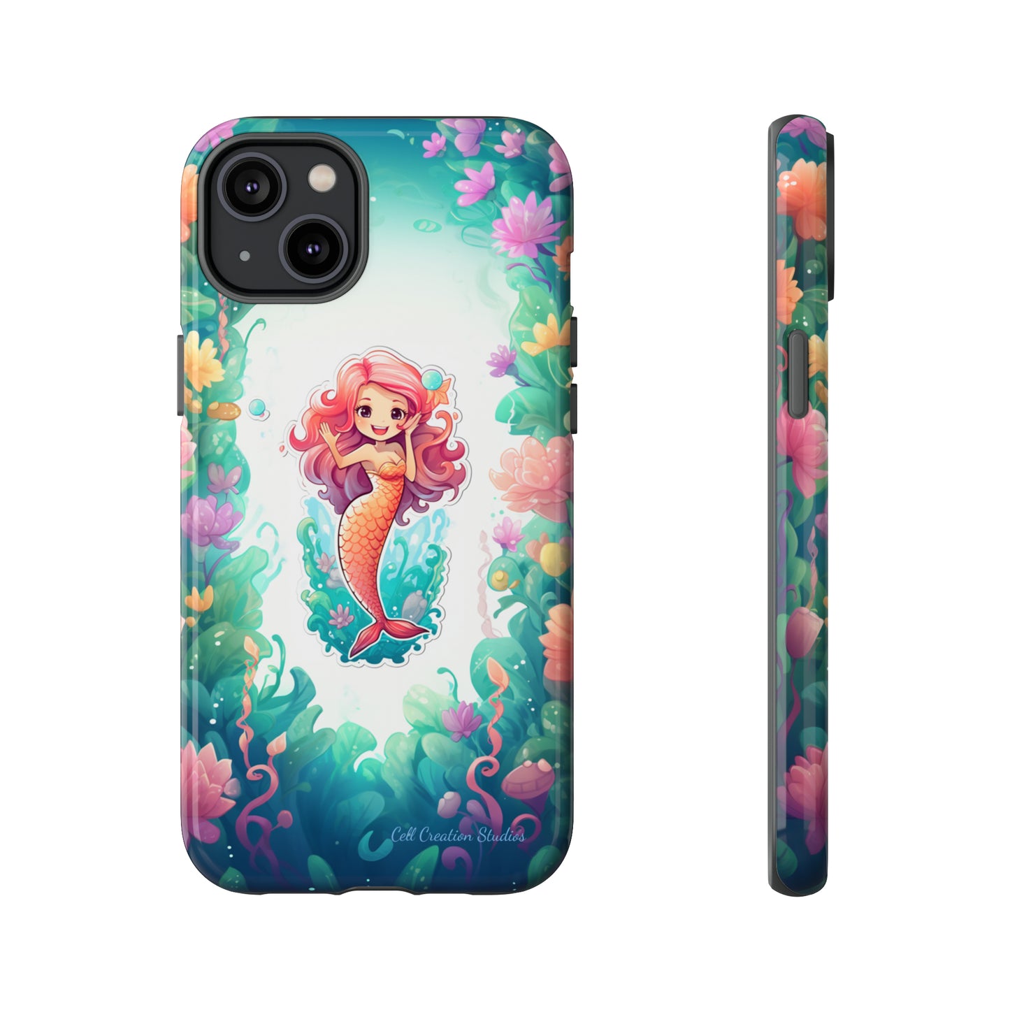 "Pink Seaflower Mermaid" -Tough iPhone Cases