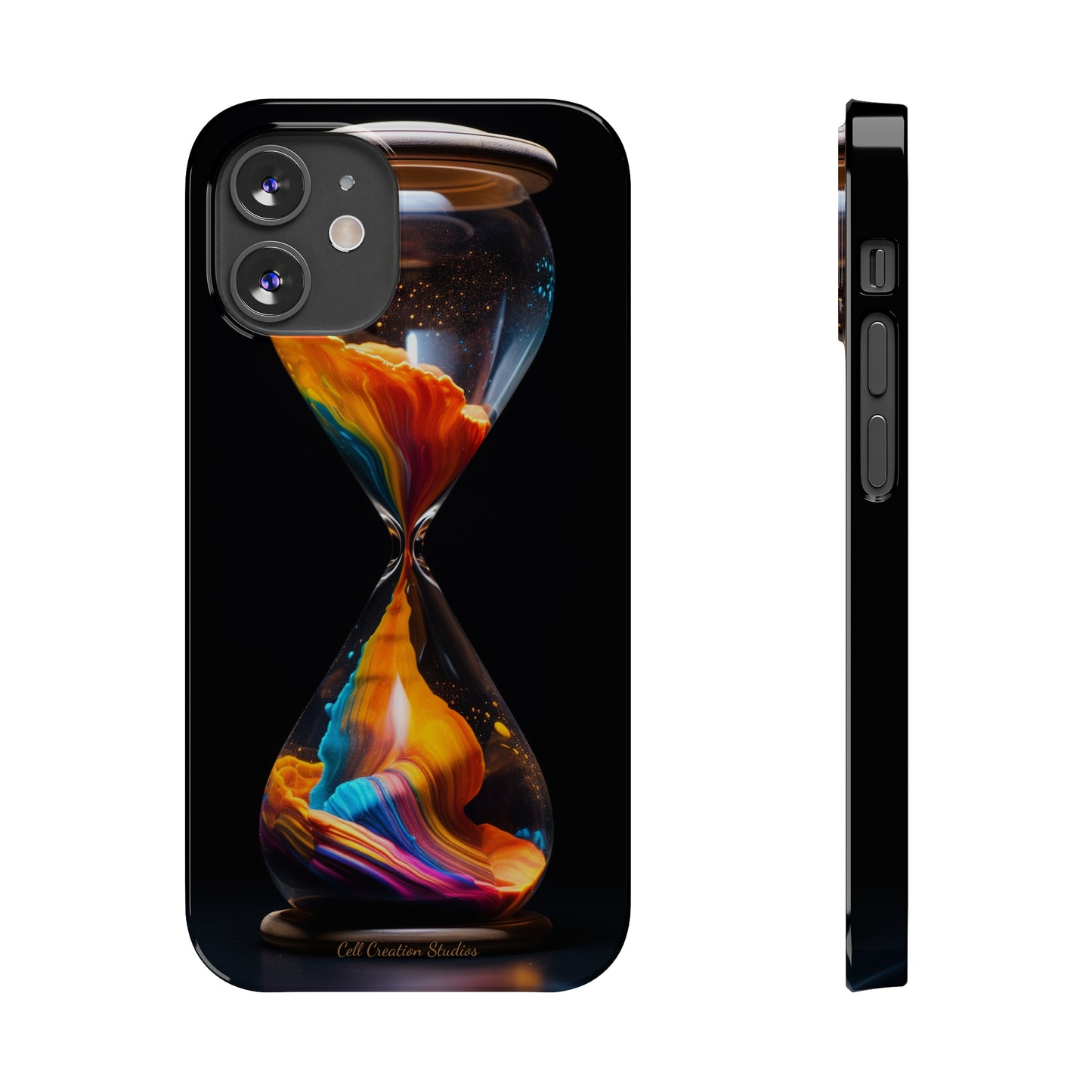 Introducing the "Vibrant Sands of Time" Cell Phone Case – Embrace the Beauty of Colorful Hourglass Design -Tough Cases